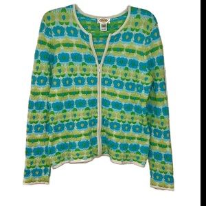 Women’s Talbots Floral Knit Zip-Up Sweater/Jacket